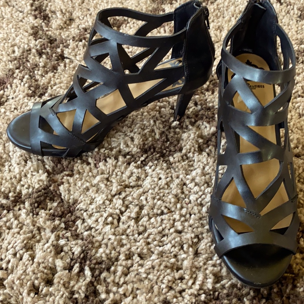 Black cutout heels